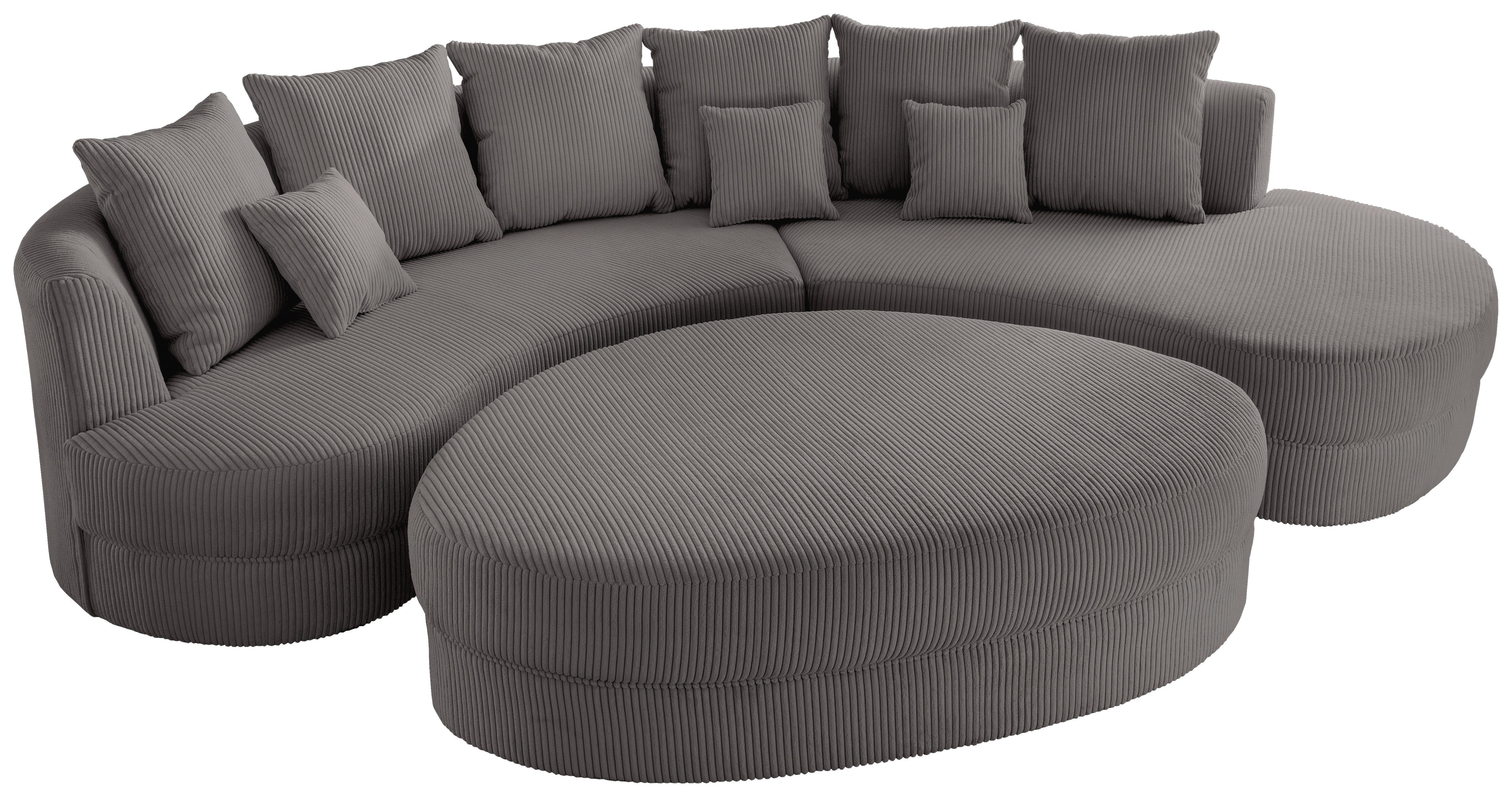 Wohnlandschaft Limoncello Grau S: 300x160 cm - Schwarz/Grau, Design, Textil (300/160cm) - Livetastic