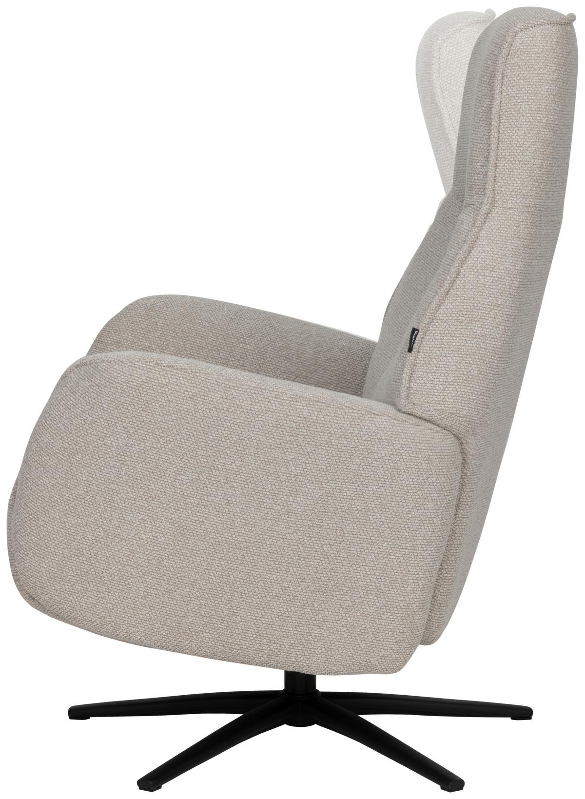 Relaxsessel Snooze Beige B: 77 Cm - Beige/Schwarz, Design, Holz/Textil (77/112/86cm) - Livetastic