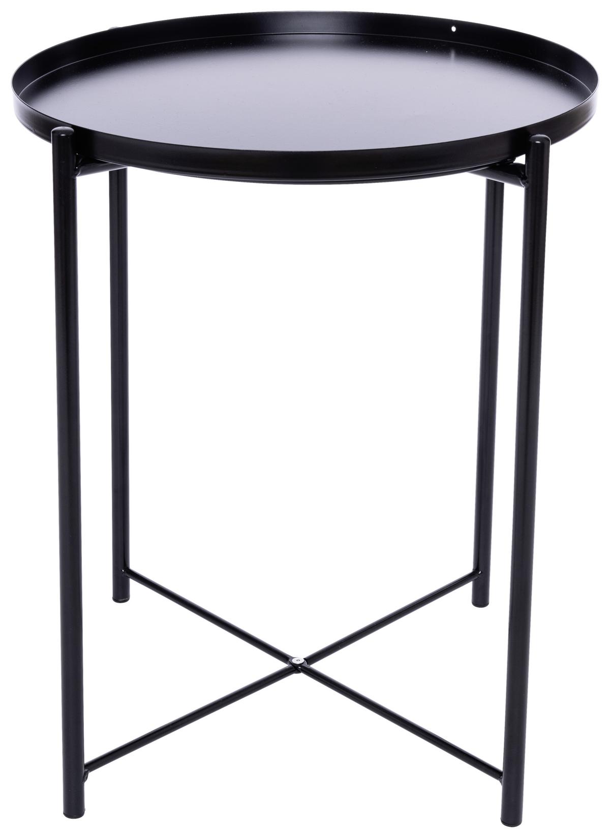 Beistelltisch Rund Jörg, Schwarz - Schwarz, MODERN, Metall (42/52/42cm)