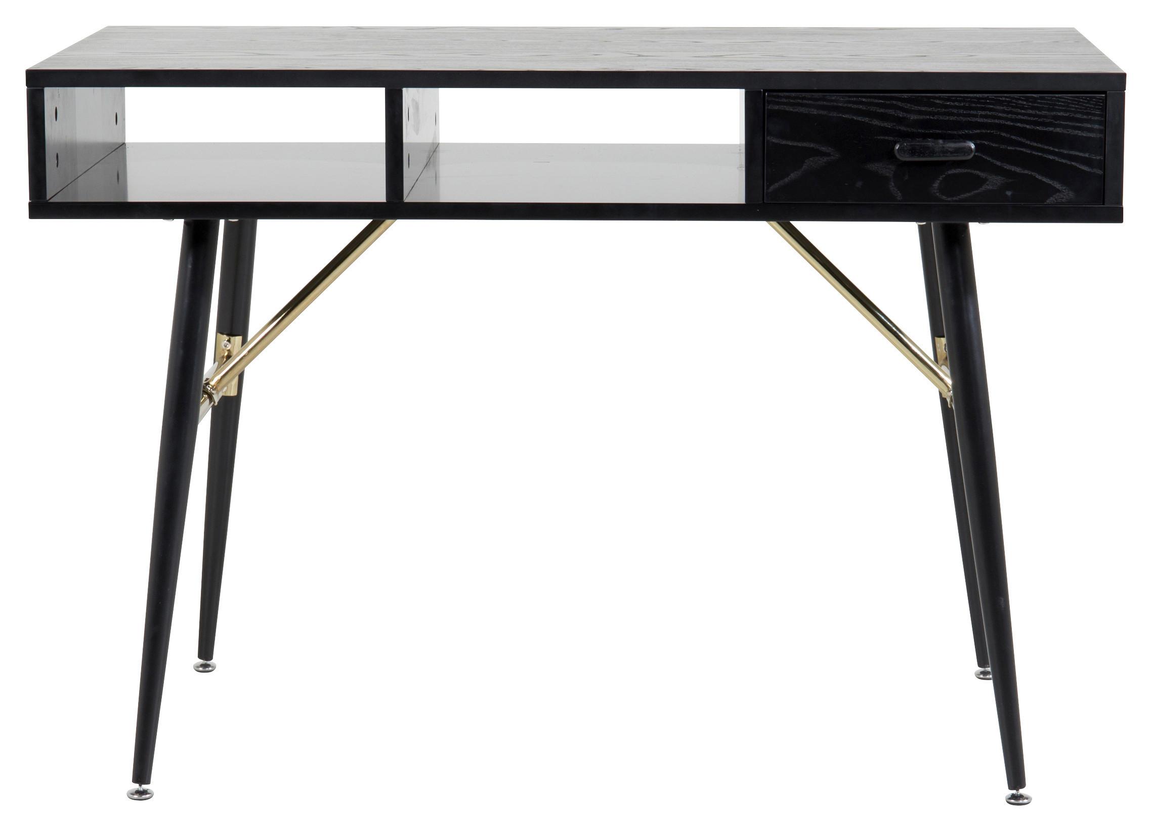 Konsole Gold - Schwarz, Design, Holzwerkstoff/Metall (110/75/110cm) - Livetastic