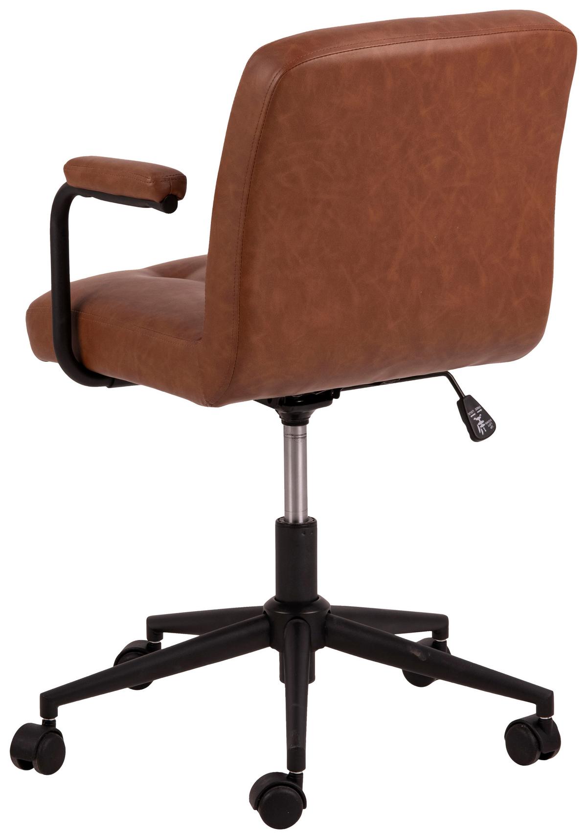 Drehstuhl Cosmo Braun/ Schwarz/cognac Bis 110 Kg - Cognac/Schwarz, KONVENTIONELL, Textil/Metall (57/77,5/59cm) - MID.YOU