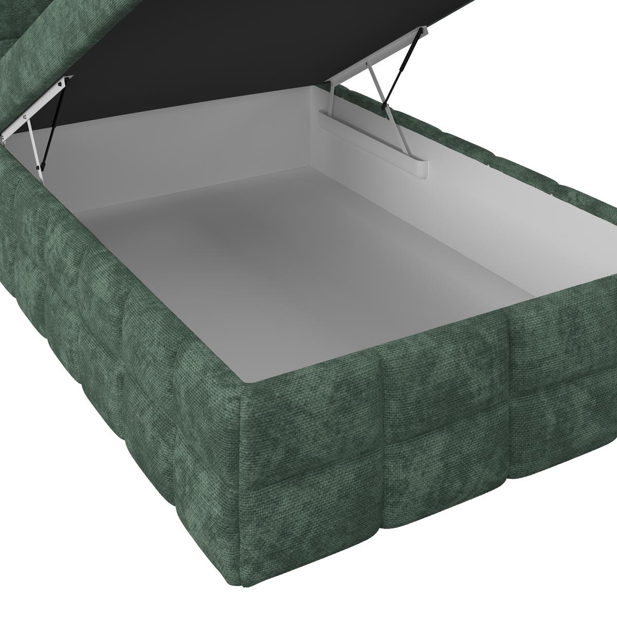 Polsterbett Vega Grün, Lf: 140 X 200 Cm - Grün, Trend, Holz/Textil (140/200cm)