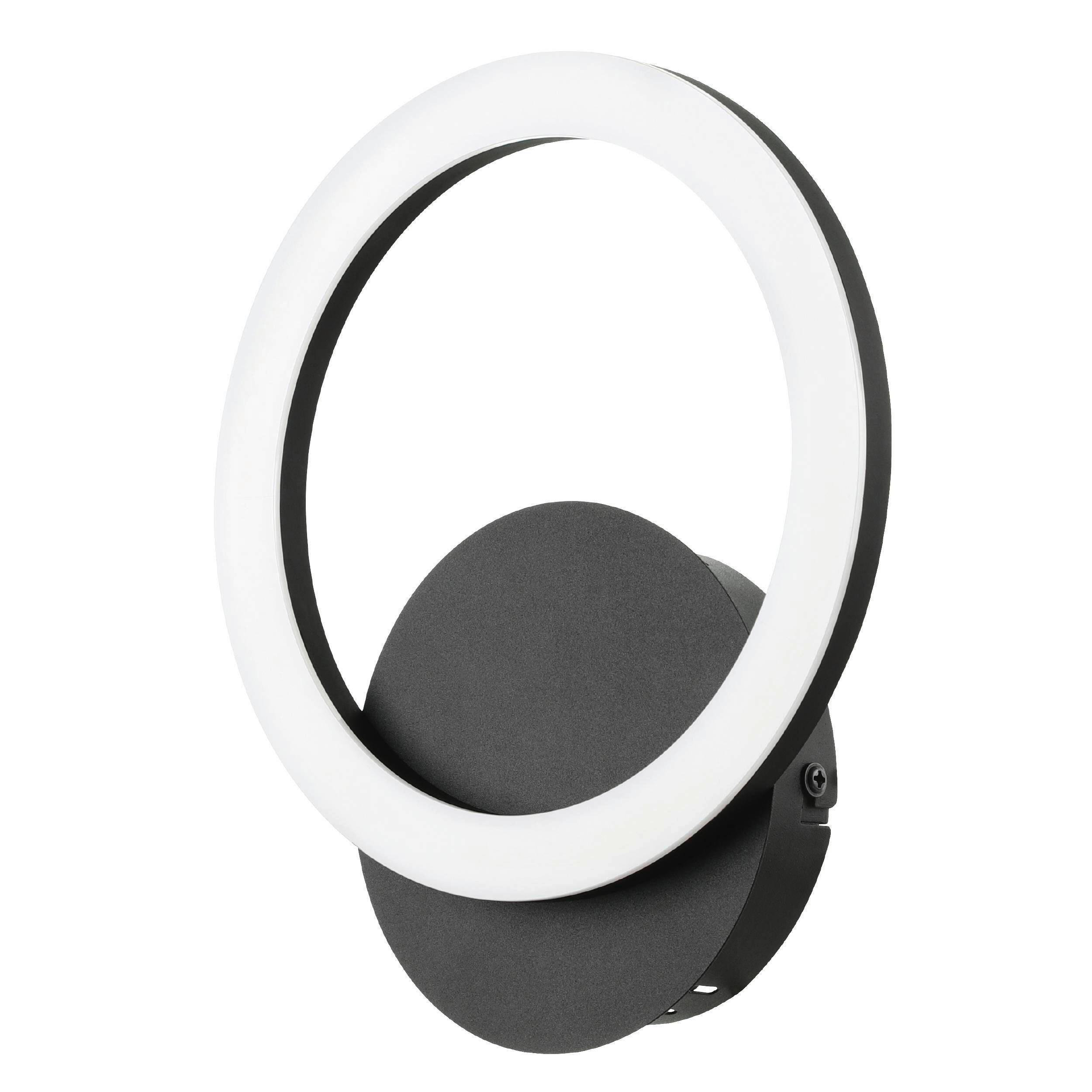 LED-Wandleuchte Parrapos Zigbee-Technologie - Schwarz/Weiß, Design, Kunststoff/Metall (20/24cm) - Eglo