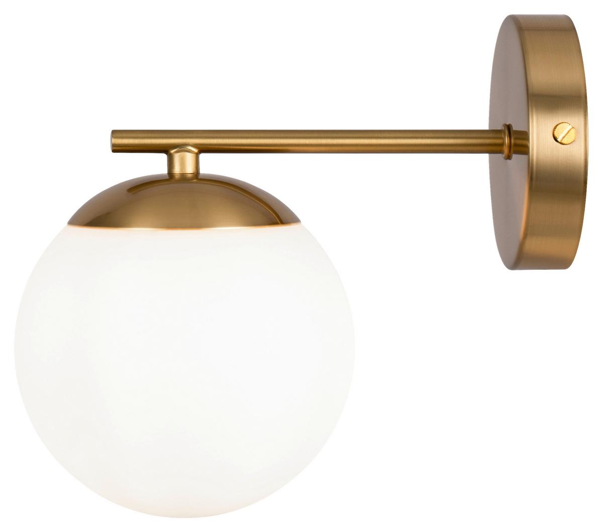 Wandleuchte Marble - Messingfarben, Trend, Glas/Metall (21/20cm) - MAYTONI