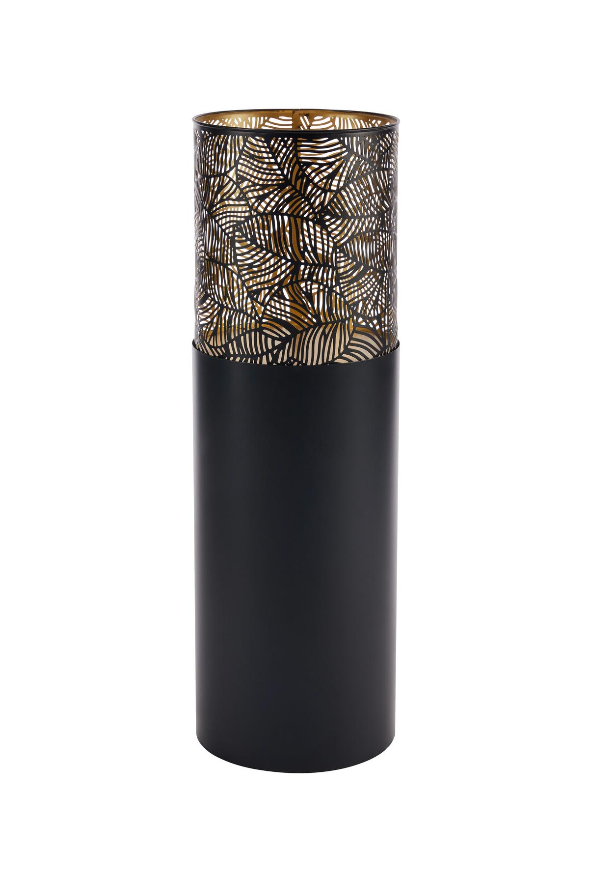 Laterne Denise Metall Schwarz/Gold H: 70 cm - Goldfarben/Schwarz, MODERN, Metall (23/70cm) - James Wood