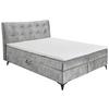 Boxbett Mit Topper & Bettkasten 180x200 Melrose - Schwarz/Grau, MODERN, Holzwerkstoff/Textil (180/200cm) - MID.YOU
