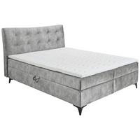 Boxbett Mit Topper & Bettkasten 180x200 Melrose - Schwarz/Grau, MODERN, Holzwerkstoff/Textil (180/200cm) - MID.YOU