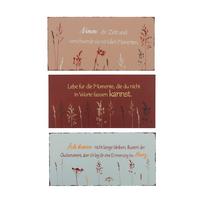 Metallbild Gräser - Blau/Creme, MODERN, Metall (20/40cm)