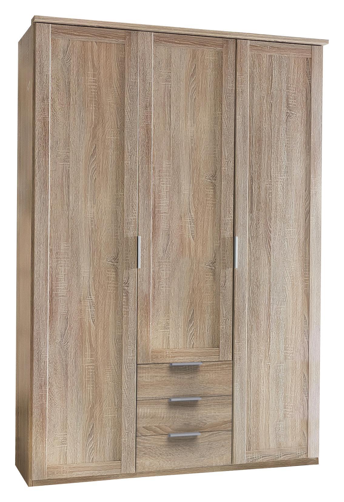 Drehtürenschrank Nadja B: ca. 135 cm - Eichefarben, KONVENTIONELL, Holzwerkstoff (135/210/58cm) - Cantus
