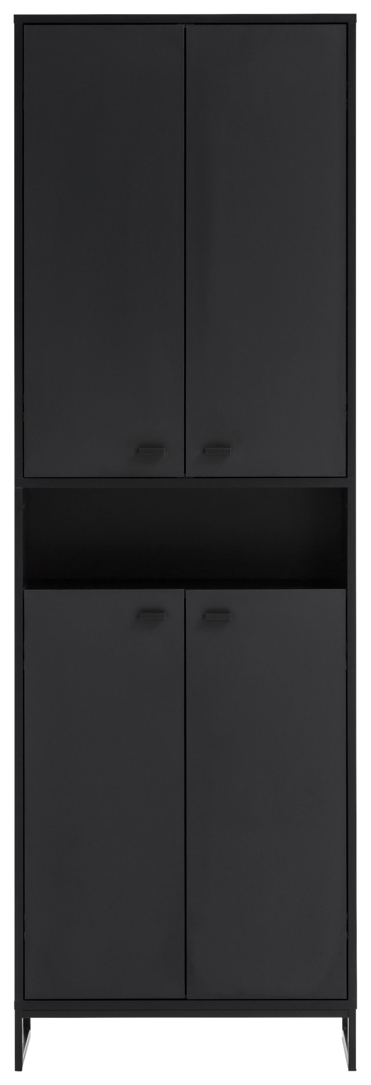 Schuhschrank Janne Schwarz B: 60,2 Cm - Schwarz/Grün, LIFESTYLE, Holzwerkstoff (60,2/185,5/33,1cm) - MID.YOU