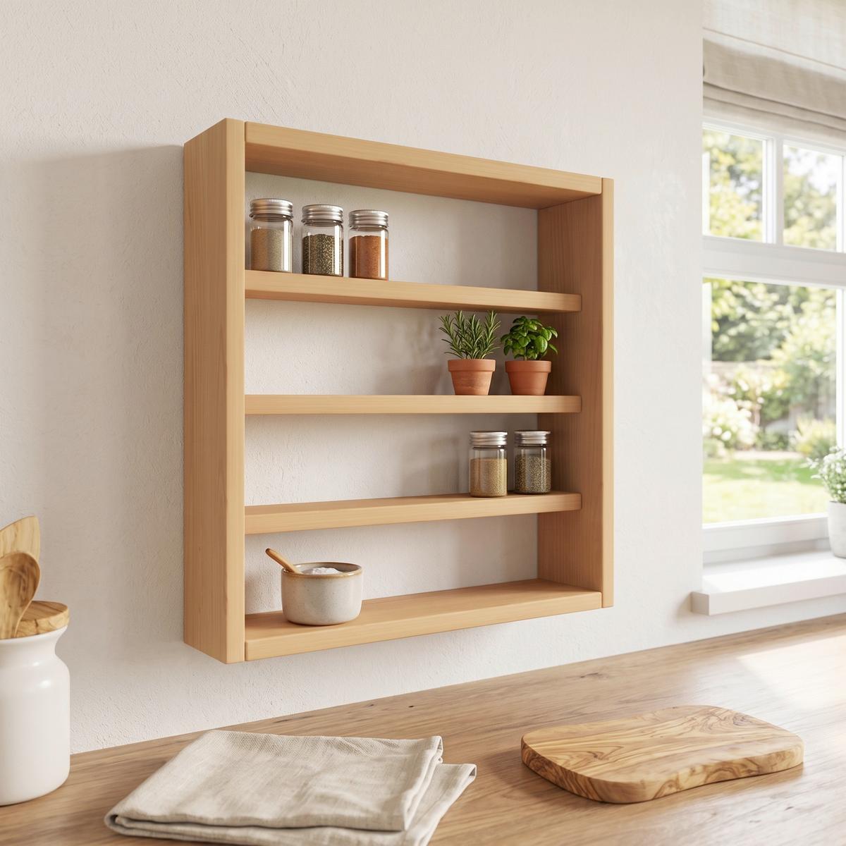 Kuchyňský regál ESALDI šířka 40 cm - barvy buku, Basics, kompozitní dřevo (40/40/10cm) - MID.YOU