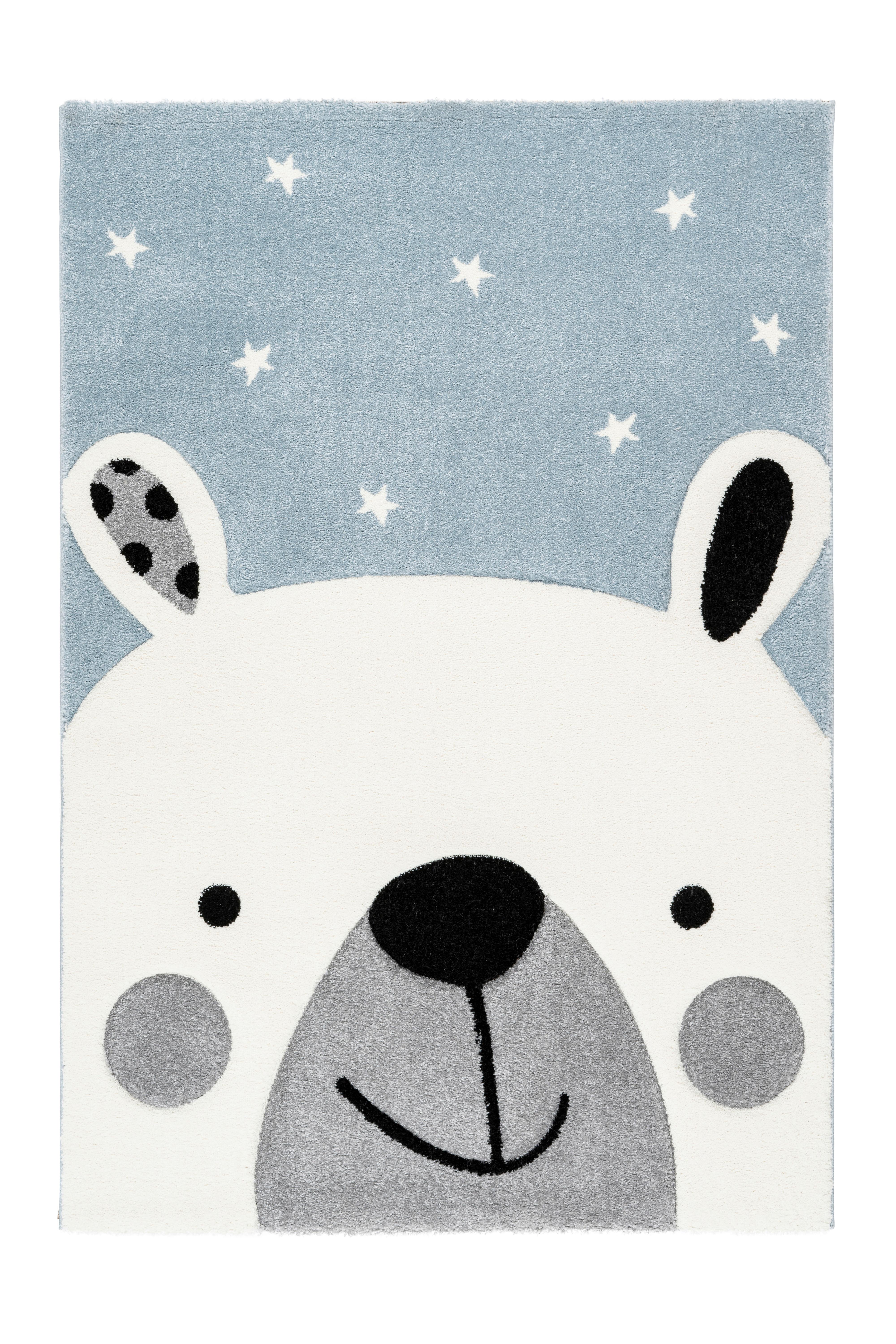 Kinderteppich Tier Blau Leonora 80x150 cm - Blau, Trend, Kunststoff (80/150cm) - Kayoom