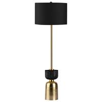 Stehleuchte Ceres 200 Schwarz/gold B: 30,5 Cm - Goldfarben/Schwarz, Basics, Textil/Stein (30,5/127cm) - Kayoom