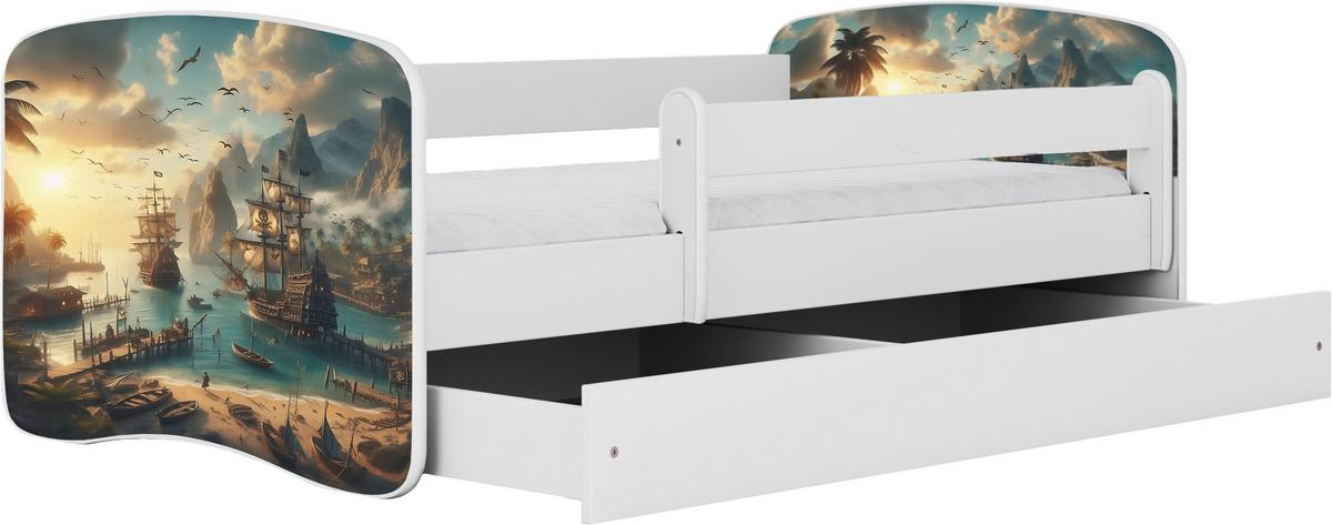 Kinder-/Juniorbett Babydreams Weiß B: 80cm - Birkefarben/Weiß, MODERN, Holz/Holzwerkstoff (80/160cm) - MID.YOU