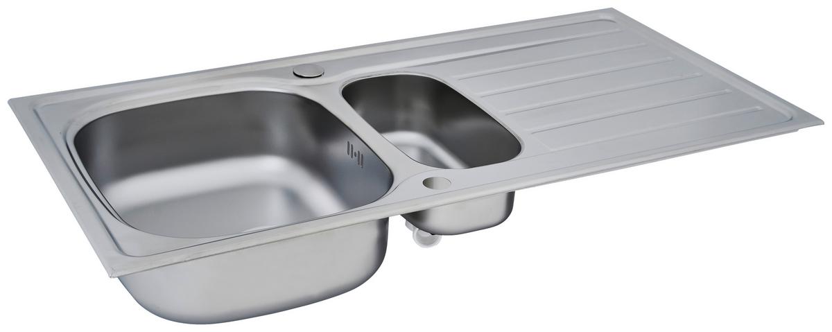 Spüle Respekta Edelstahl Bxt: 100x50 cm - Edelstahlfarben, MODERN, Metall (100/17,5/50cm) - Respekta