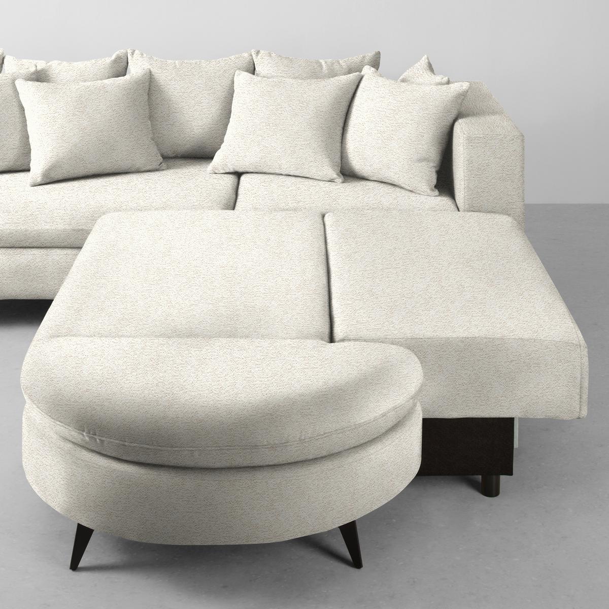 Rohová sedačka AXEL, pravá, béžová tkanina - černá/béžová, Moderní, kov/textil (291/250cm) - Mömax