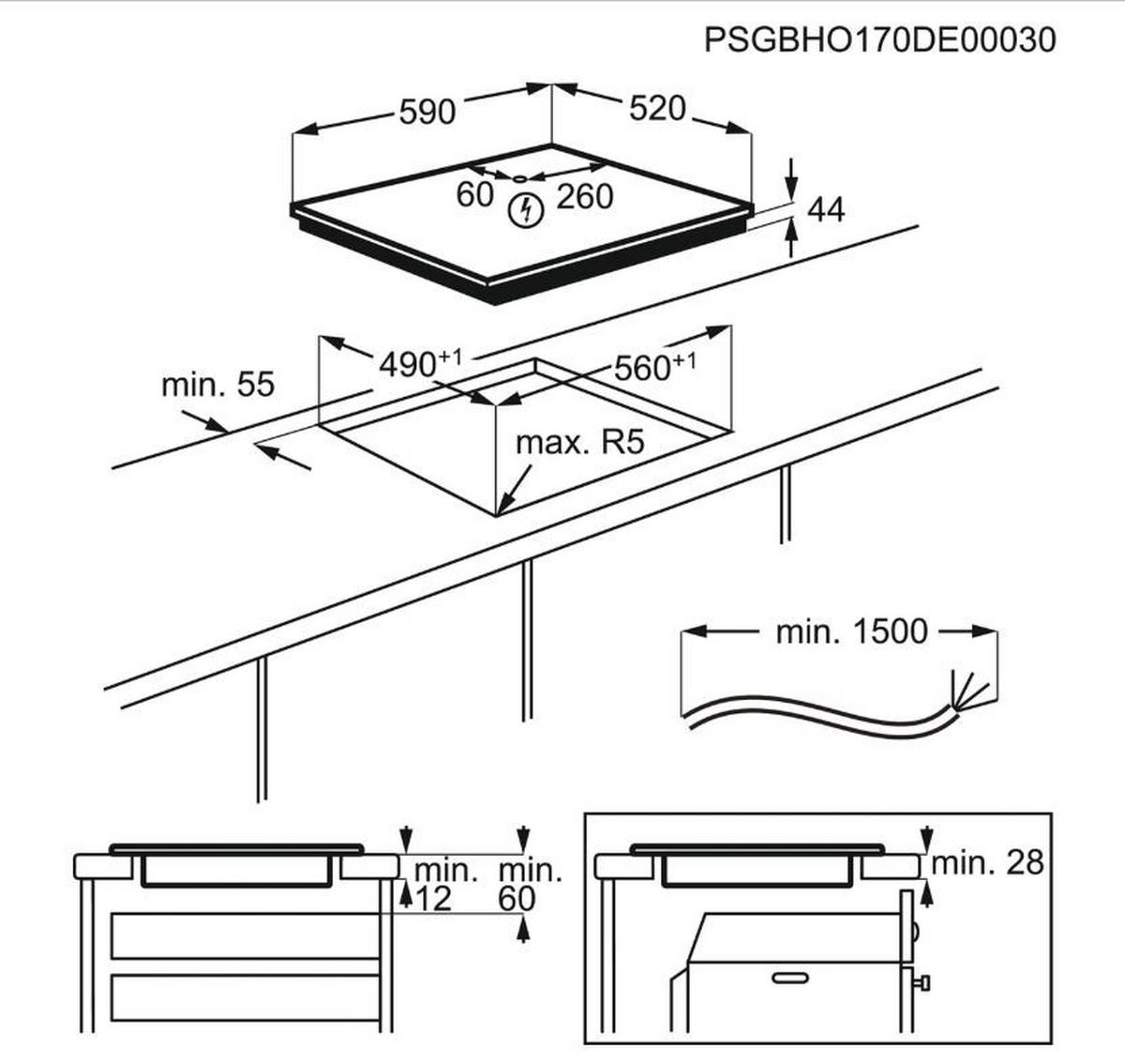 Indukční varná deska Electrolux LIL61434C - černá (56/4,4/49cm) - Electrolux