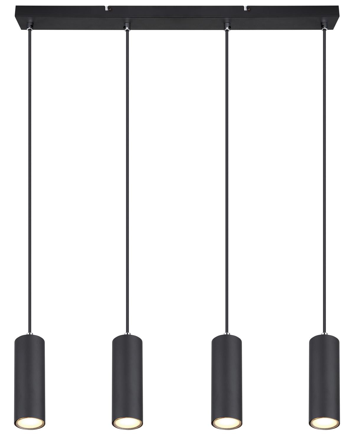 Függőlámpa 57911-4hb - fekete, Design, fém (65/6/120cm) - Globo