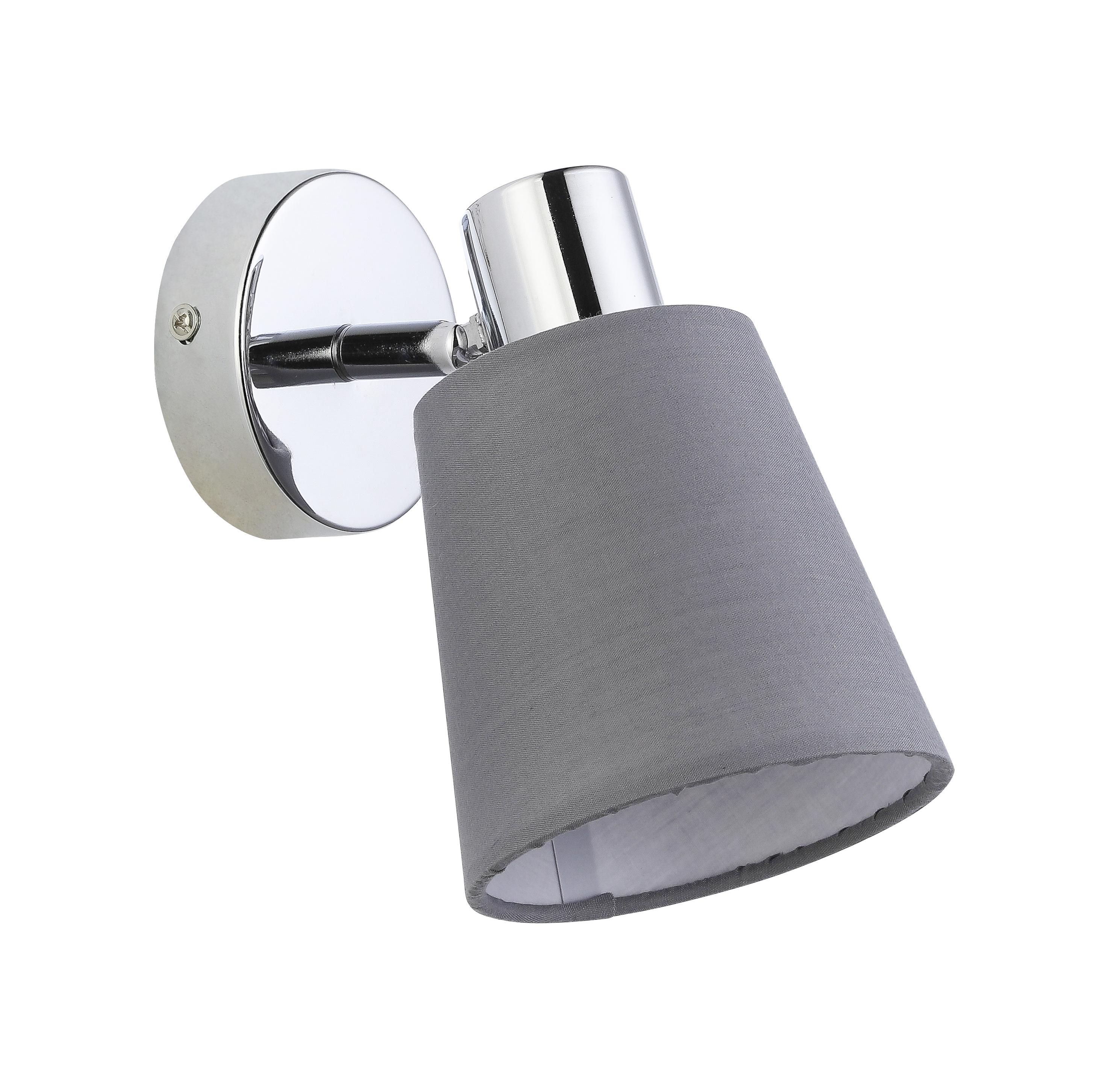 Wandstrahler Jane 1-Flammig verstellbar Ø 11 cm - Grau, ROMANTIK / LANDHAUS, Textil/Metall (11/17cm) - James Wood