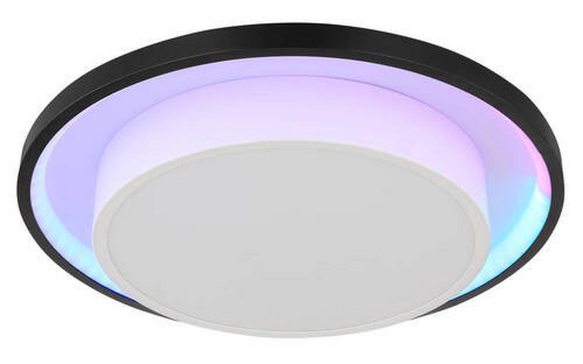 Led Mennyezeti Lámpa 41390-21 - fekete/opál, Design, műanyag/fém (39,5/5cm) - Globo
