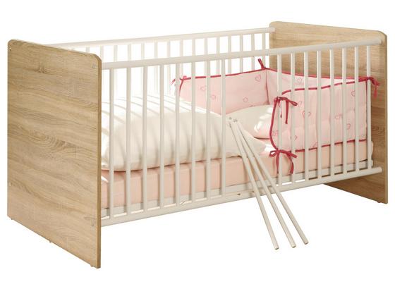 Postieľka Wiki Baby - biela/dub sonoma, Konvenčný, kompozitné drevo (144/80/82cm) Postieľka Wiki Baby - biela/dub sonoma, Konvenčný, kompozitné drevo (144/80/82cm)