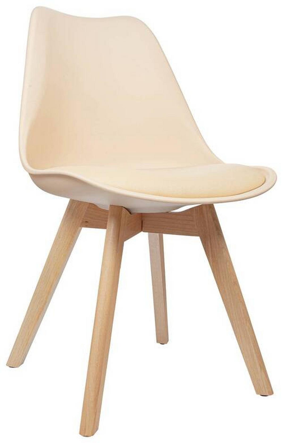 Stuhl-Set 4er Scandi Buche Dekor/Beige - Beige/Buchefarben, MODERN, Holz/Textil (48/87/56cm) - MID.YOU