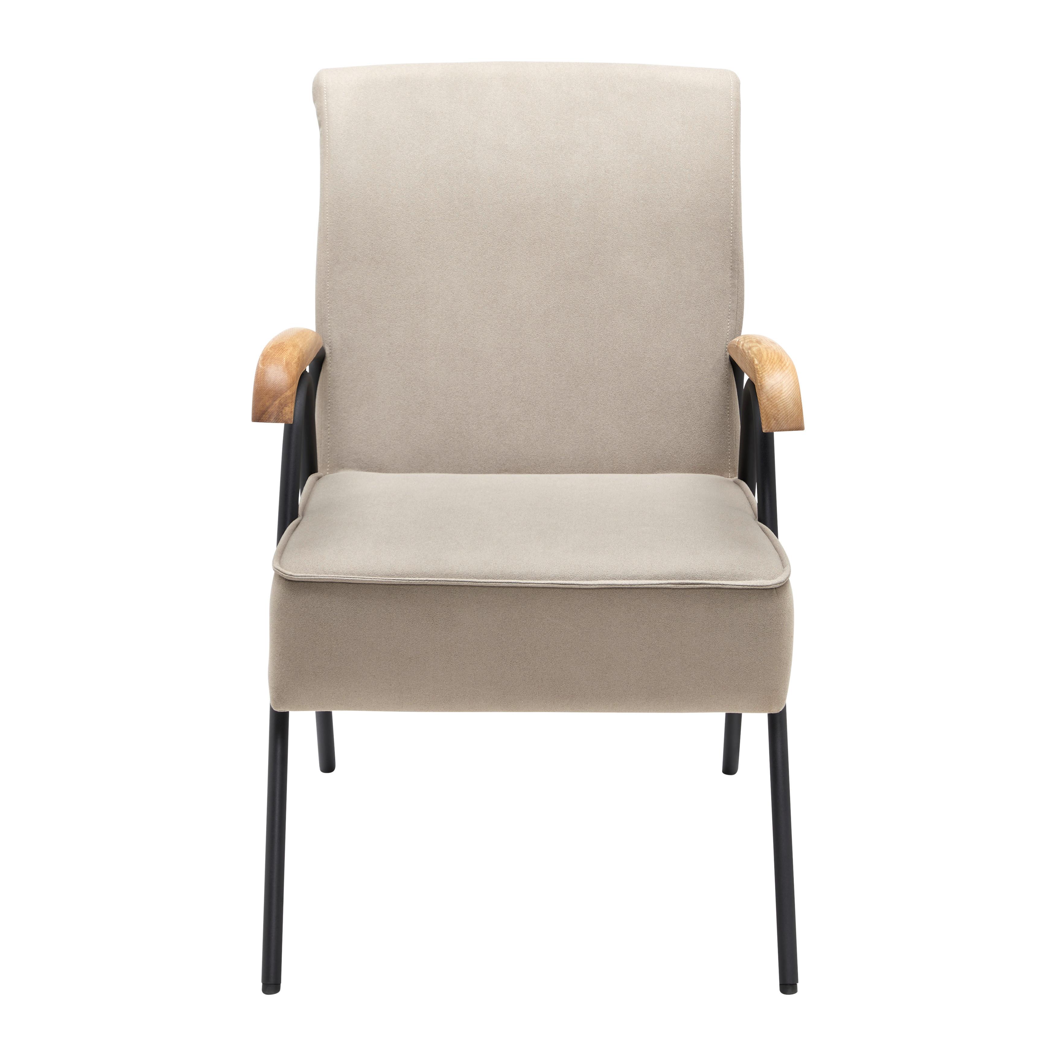 Retro Kreslo Nati Sivohnedé - prírodné farby/sivohnedá, Moderný, kov/drevo (52/79/66cm) - Bessagi Home