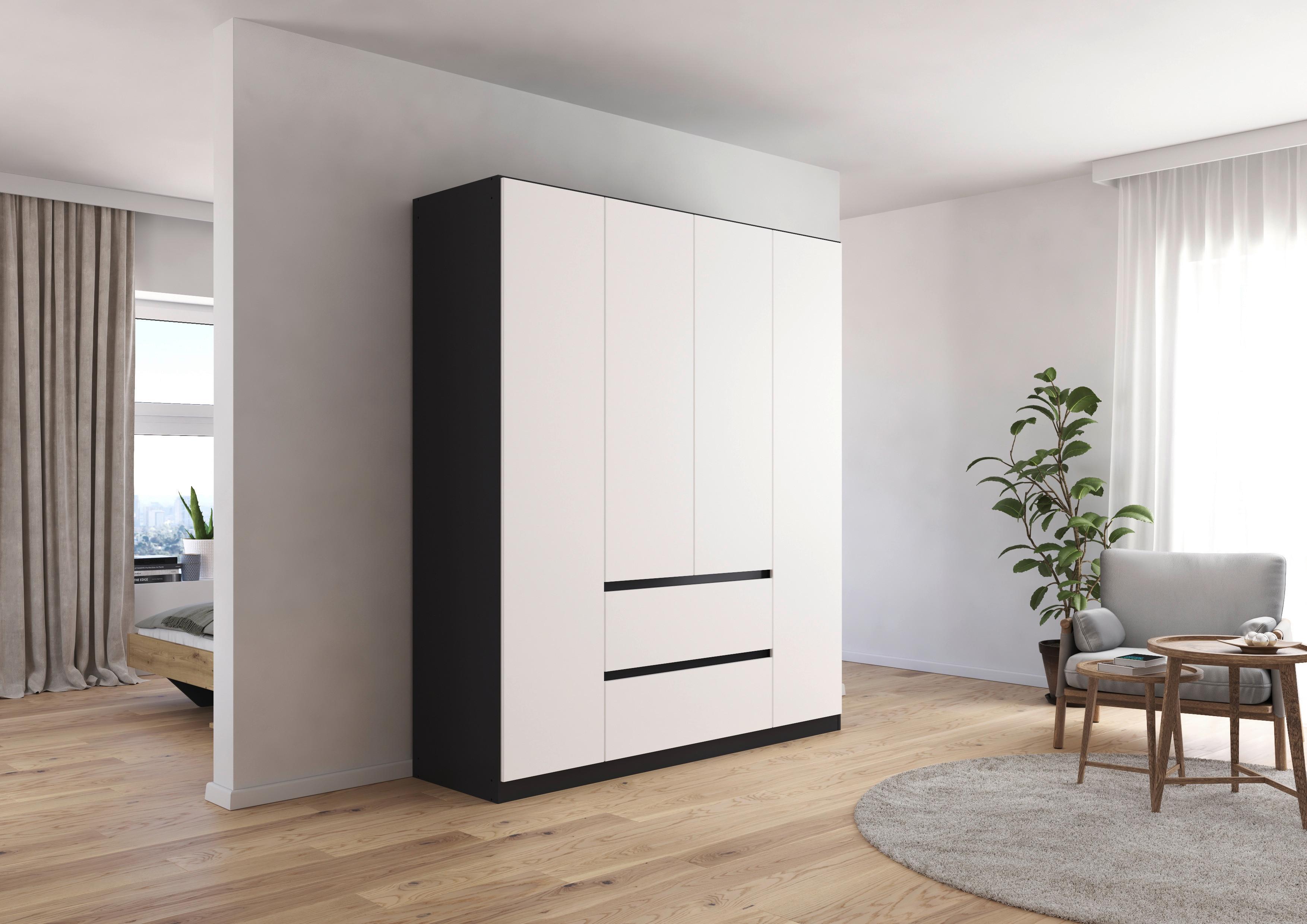Drehtürenschrank Mainz Grau/Weiß B: 181 cm - Weiß/Grau, Basics, Holzwerkstoff (181/210/54cm) - Rauch Möbel