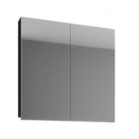 Spiegelschrank Vcb 1 2-Türig BxHxT: 60x59x12 cm - Schwarz, Basics, Glas/Holzwerkstoff (60/59/12cm) - MID.YOU