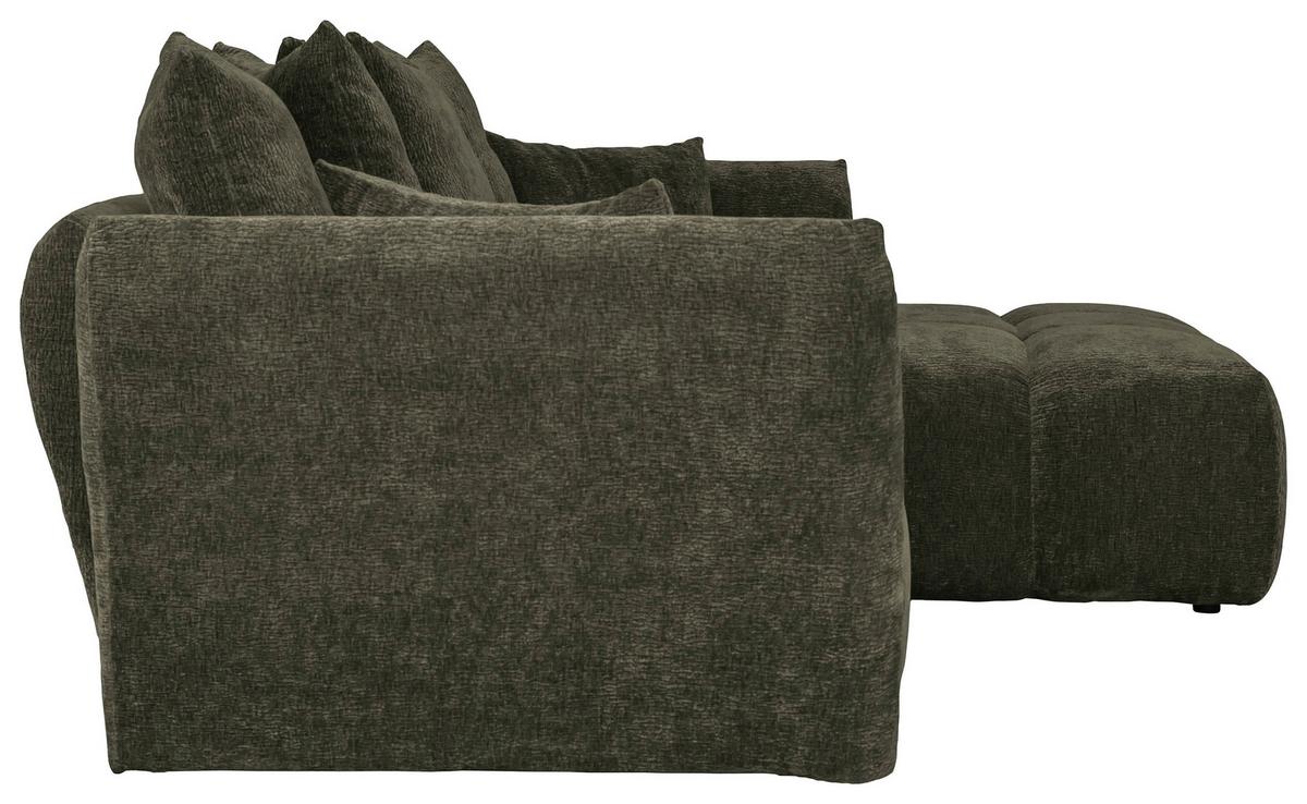 Univerzálna sedačka CAMMELLIO, zelená ženilka, 7 vankúšov - čierna/zelená, Modern, textil (296/189cm) - Mömax