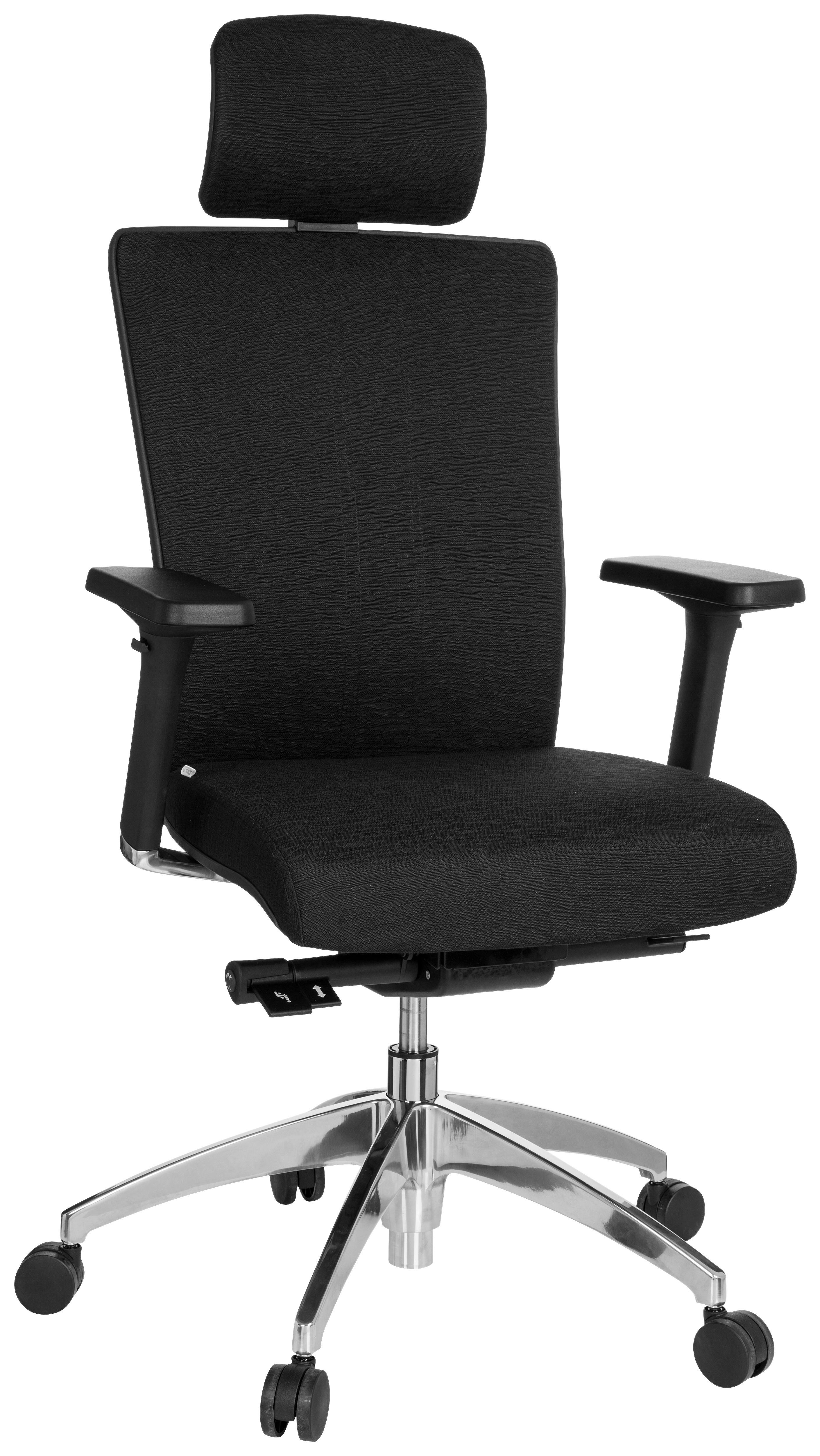 Drehstuhl Astra Lux Schwarz - Alufarben/Schwarz, MODERN, Kunststoff/Textil (57/113/52cm) - MID.YOU