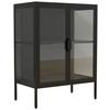 Vitrine Floka Schwarz B: 60 cm - Transparent/Schwarz, Design, Glas/Metall (60/80/35cm) - MID.YOU