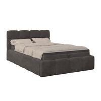 Polsterbett Noe Anthrazit 140x200 cm - Anthrazit/Schwarz, Trend, Textil/Metall (140/200cm)