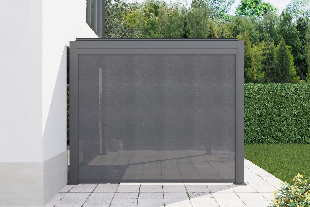 Rollo für Pergola Core + Textil, BxH: ca. 371x231,5 cm - Anthrazit, Basics, Textil (371/231,5/8,5cm) - Gardenson