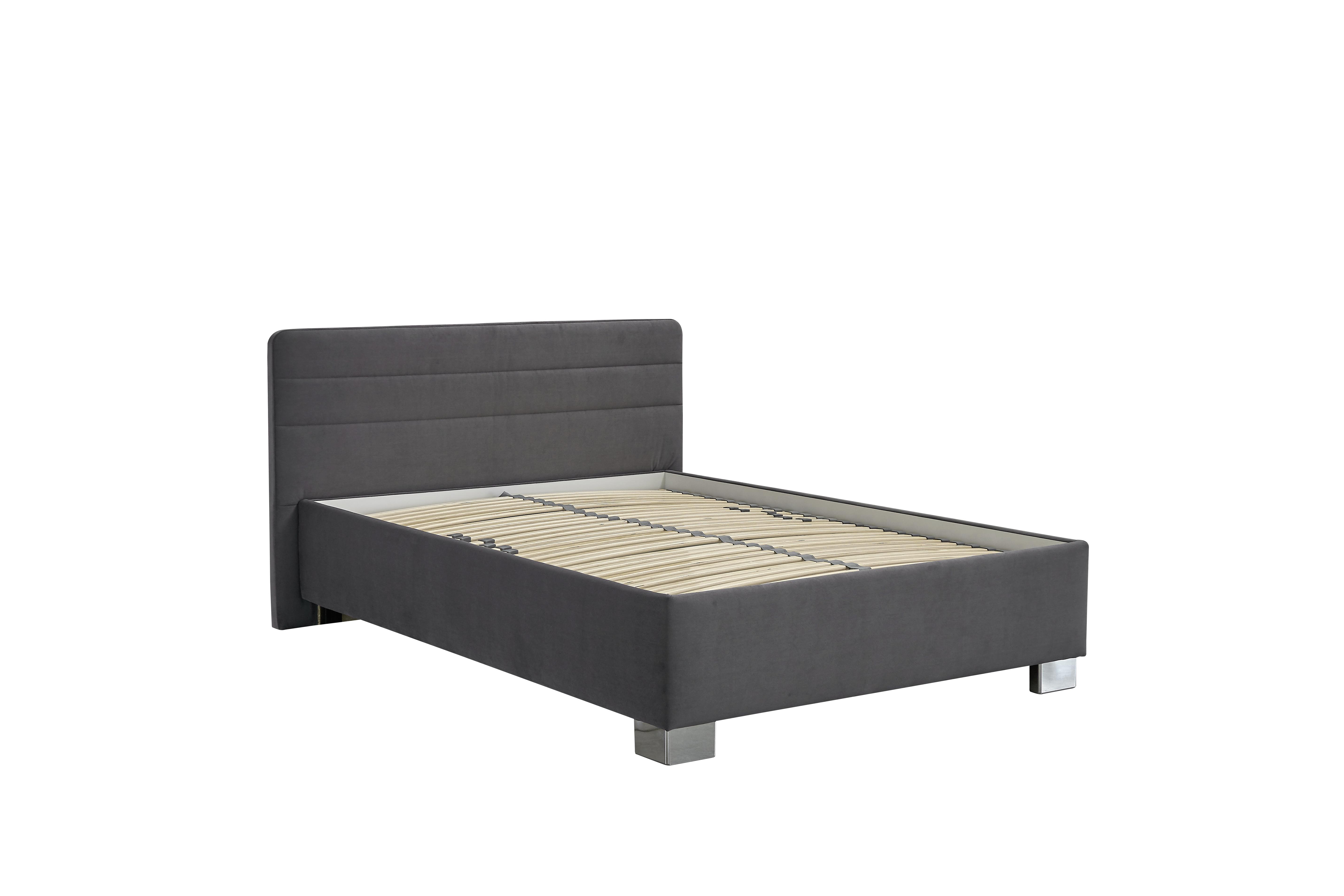 Čalouněná Postel Melissa 140 Tmavě Šedá - šedá, Basics, kompozitní dřevo/textil (140/200cm)