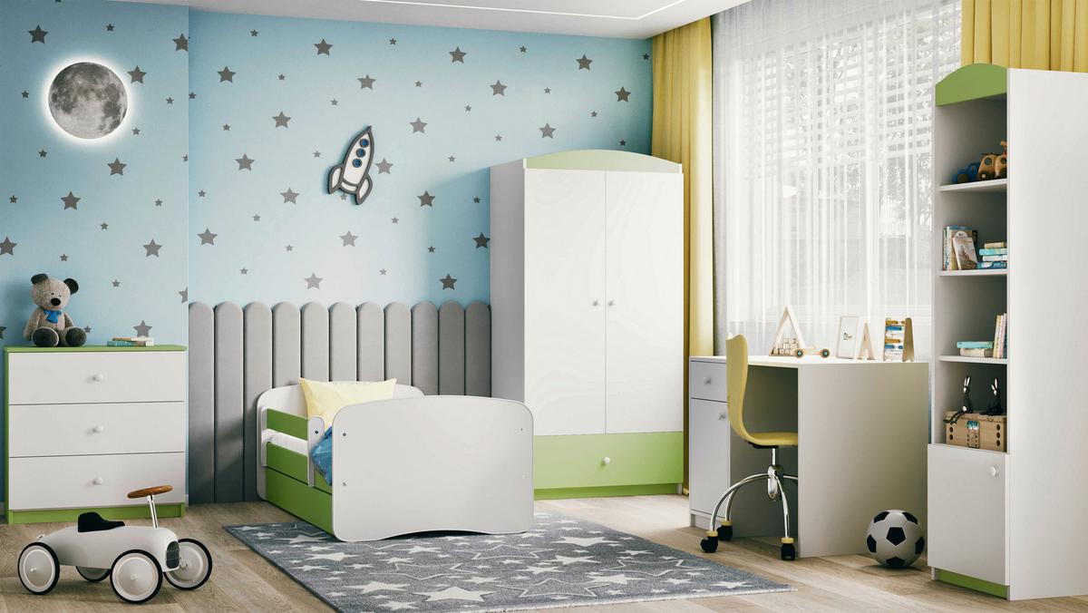 Kinder-/Juniorbett Babydreams Inkl. Matratze 80x160 - Birkefarben/Weiß, MODERN, Holz/Holzwerkstoff (80/160cm) - MID.YOU
