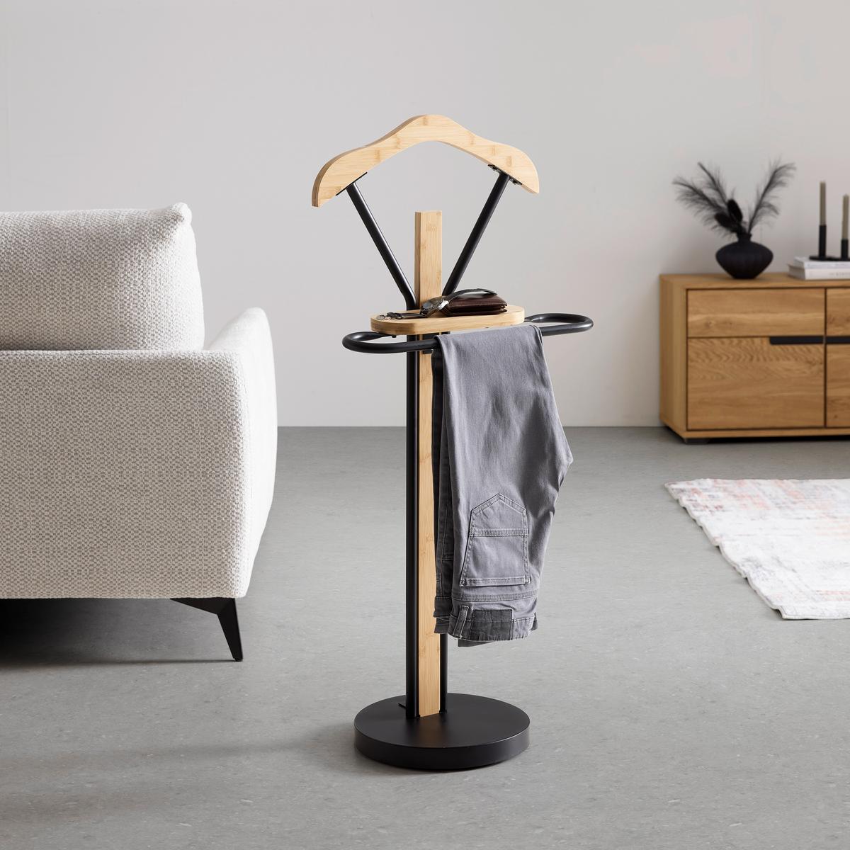 NĚMÝ SLUHA MICHA II -SB- - černá/přírodní barvy, Moderní, kov/dřevo (45/111/28.5 cmcm) - Mömax
