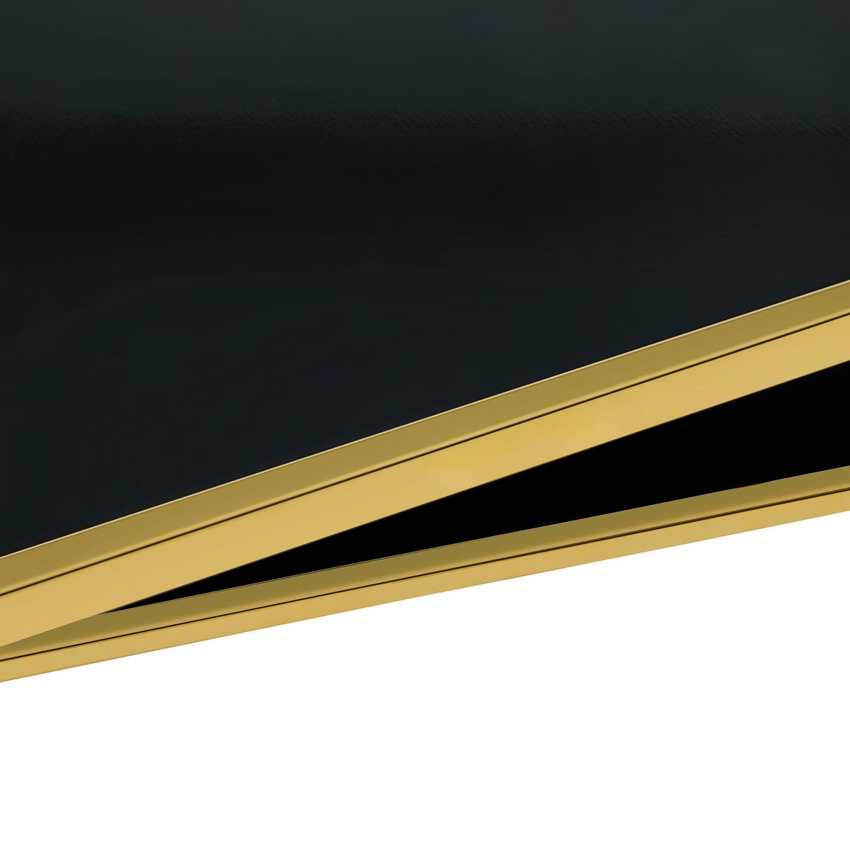 KONFERENČNÝ STOLÍK ANGEL II - čierna/zlatá, Modern, kov/sklo (70/70/38cm) - Mömax