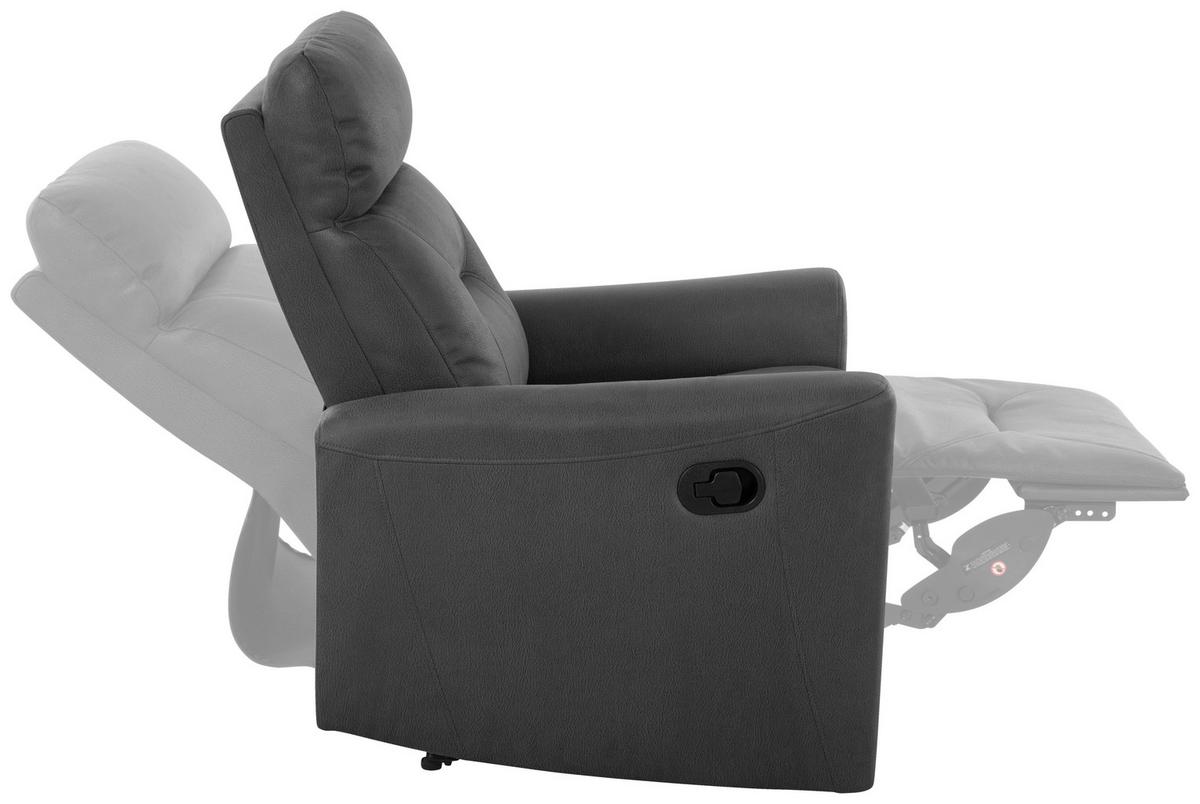 Relaxačné kreslo AURELI, čierna - čierna/sivá, Basics, kov/drevo (82/102,5/92,5cm) - Livetastic