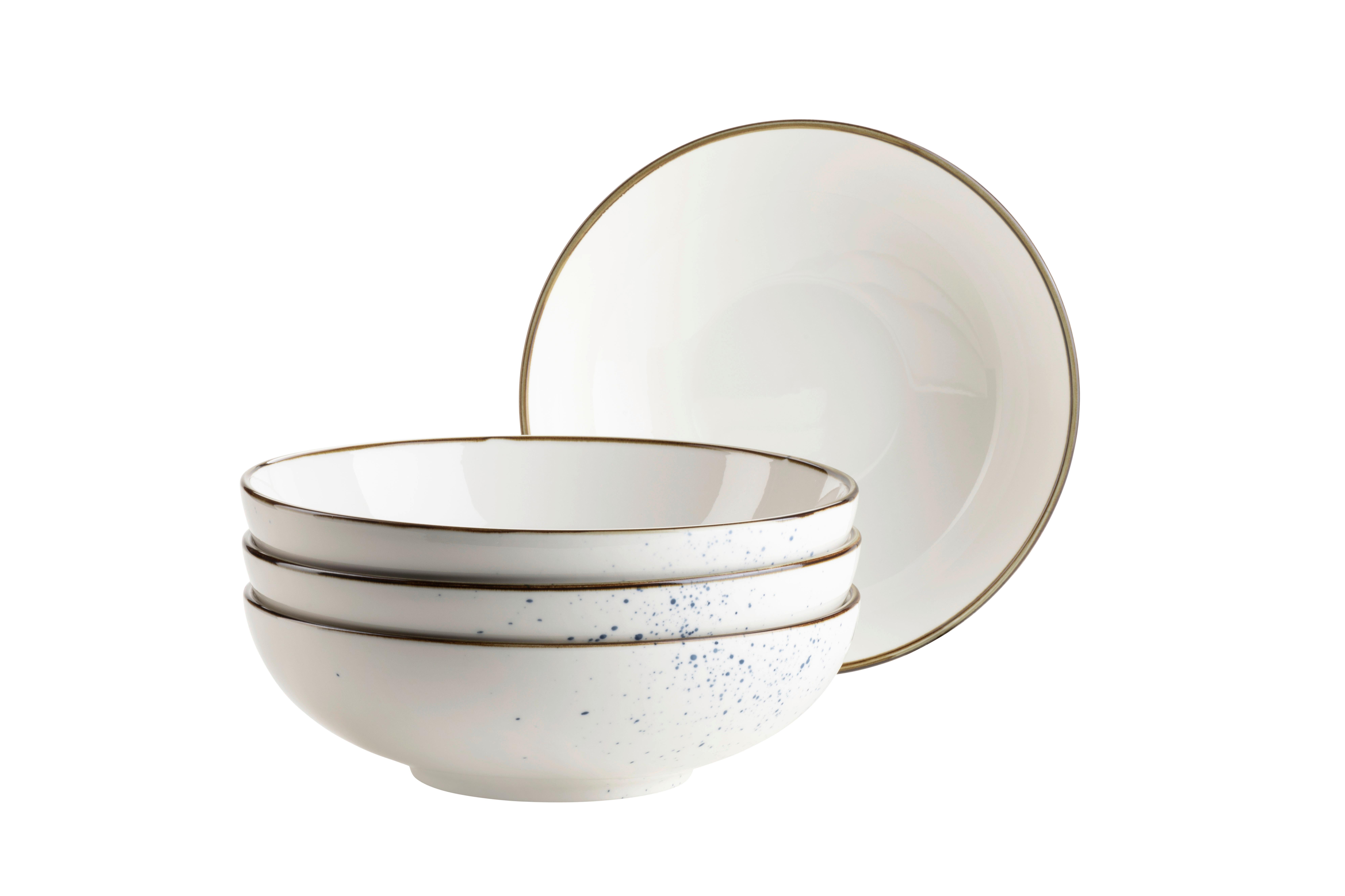 Schüsselset Pintar Porzellan 4--Teilig. B: 21,5 cm Blau Weiß - Blau/Weiß, Basics, Keramik - Mäser