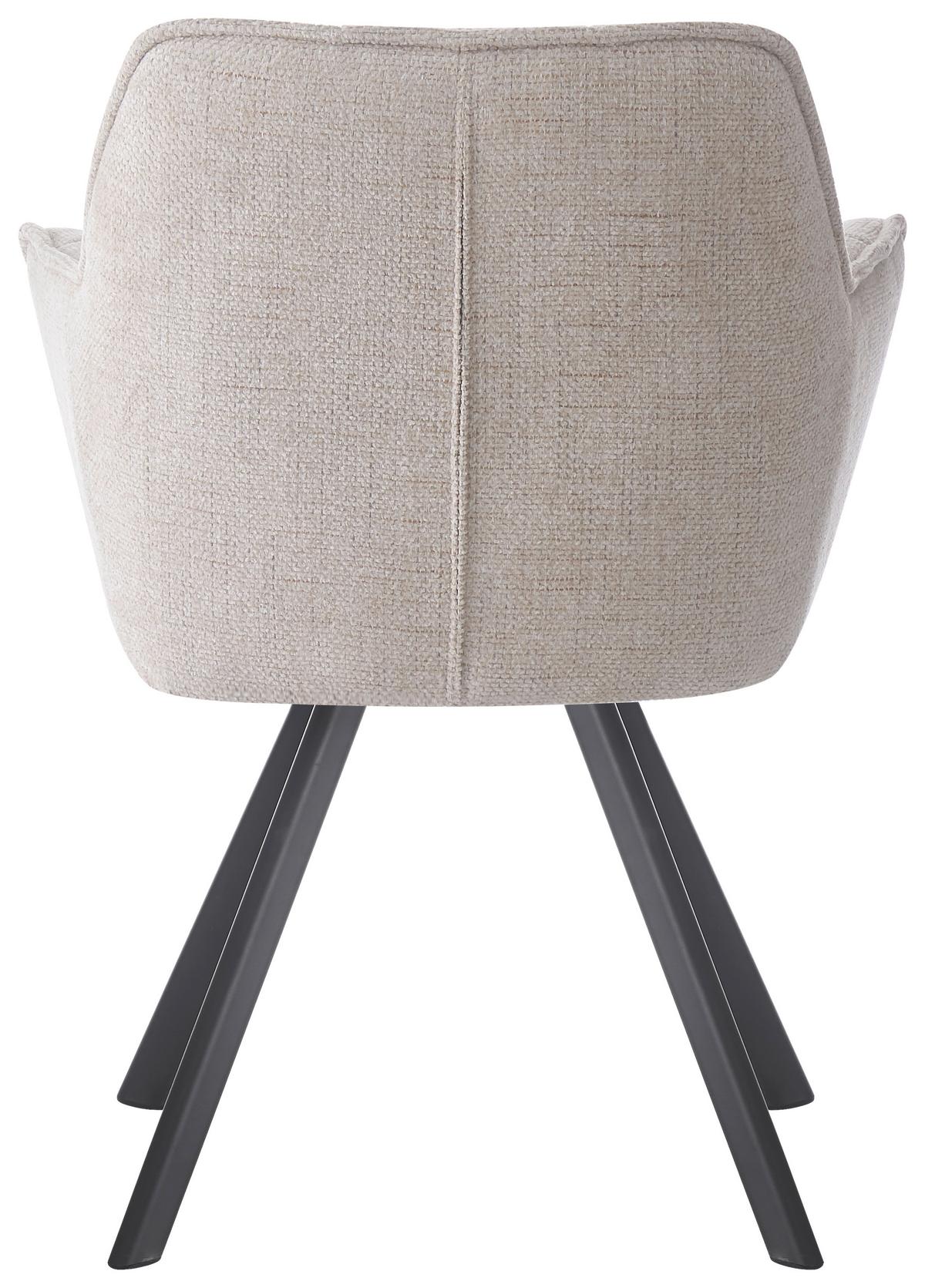 Karosszék Romy Giga-S - fekete/krém, Modern, textil/fém (60/82/62cm)