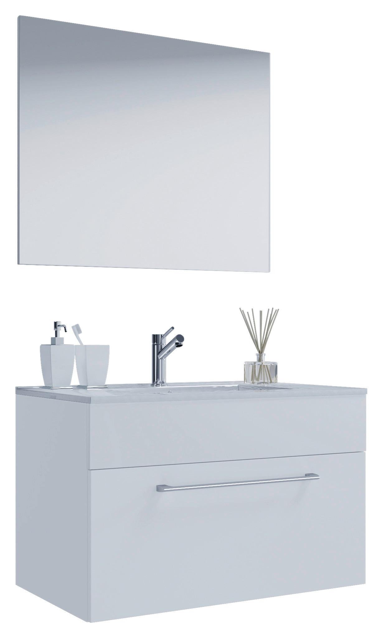 Badezimmer Badinos 3-teilig Weiß B: 60 Cm - Weiß, MODERN, Keramik/Holzwerkstoff (60cm) - MID.YOU