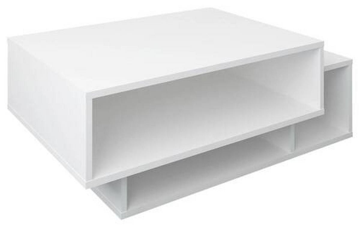 Konferenčný stolík Runila 80x50 cm, biely - biela, Modern, kompozitné drevo (88/35/50cm) - MID.YOU