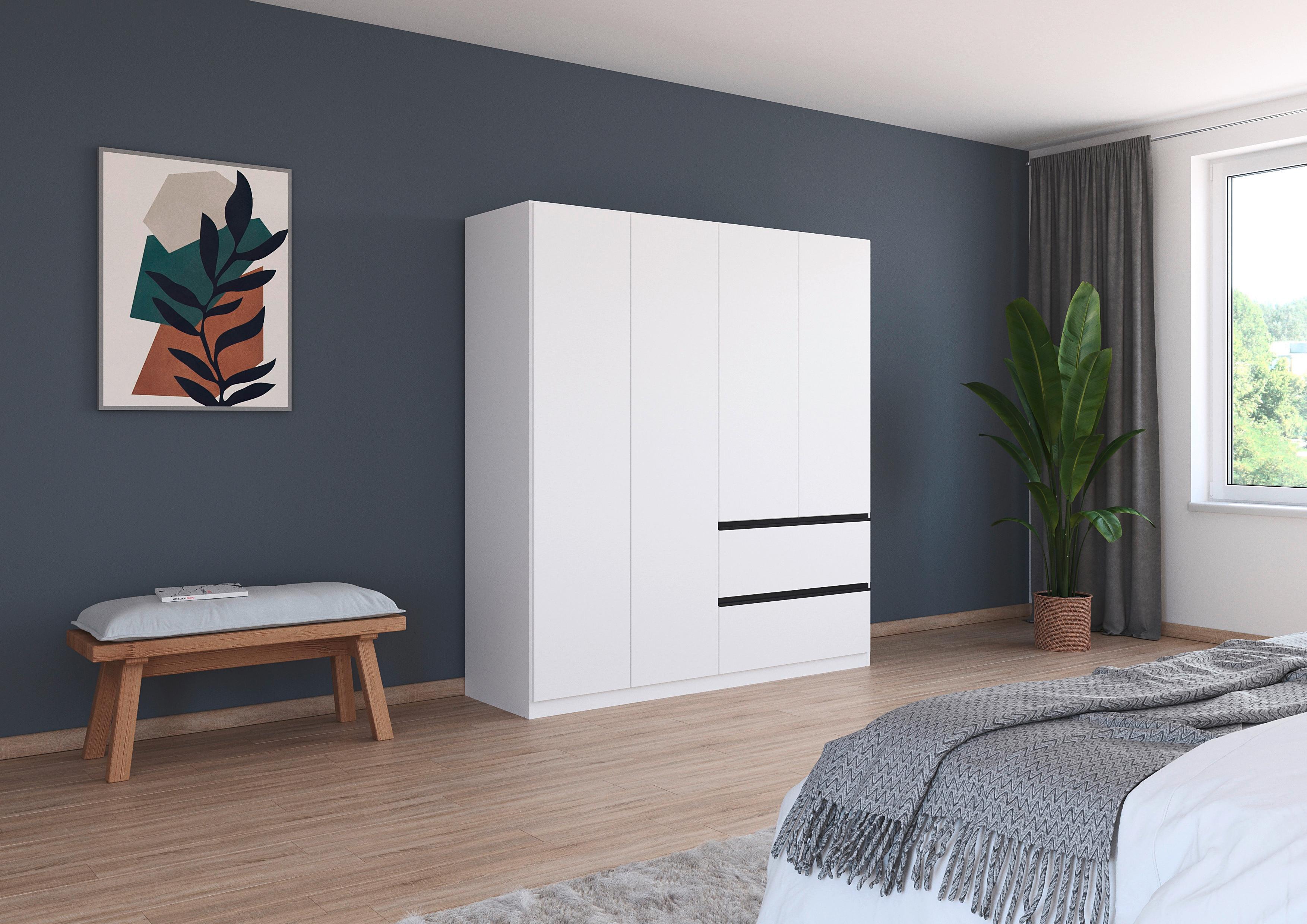 Drehtürenschrank Costa Weiß B: 181 cm - Weiß, MODERN, Holzwerkstoff (181/197/54cm) - Rauch Möbel