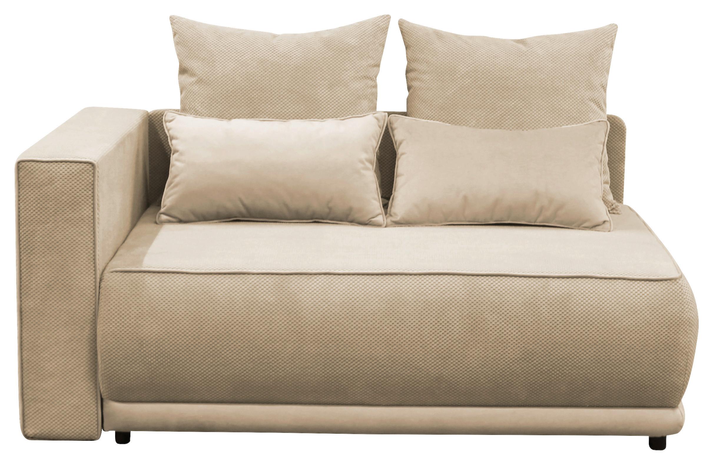 Récamiere Iga Li Creme B: 168 cm - Creme/Schwarz, Design, Textil (168/73/99cm) - MID.YOU