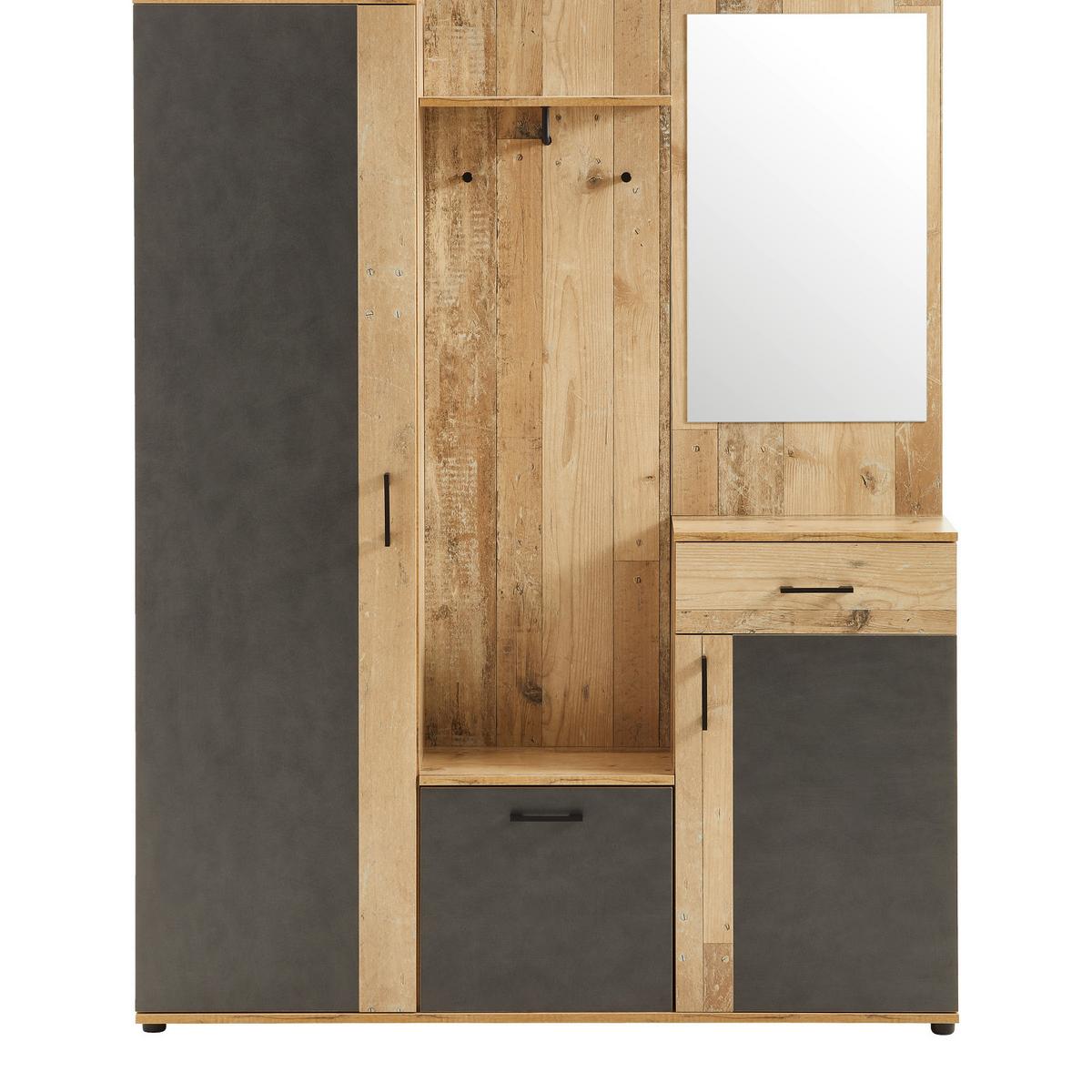 Predsieň TRIO - farba duba/antracitová, Basics, kompozitné drevo (145/184/29cm) - P & B