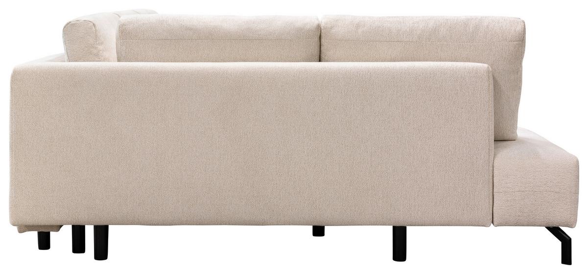 Rohová sedačka VENI, ľavá, béžová žinylka - černá/béžová, Moderní, kov/textil (210/272cm)