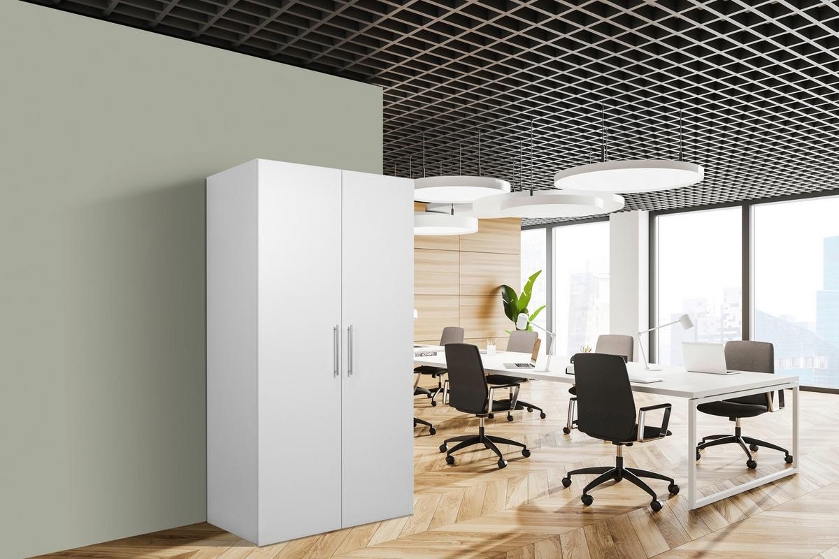Schrankküche M. Kühlschrank + Kochfeld 104 Cm Elegant - Silberfarben/Weiß, MODERN, Holzwerkstoff/Metall (104/193/67cm) - Respekta