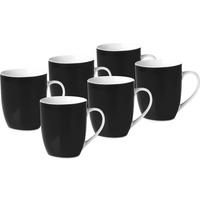 KAFFEEBECHERSET Schwarz Weiß 6-Teilig B: 11 cm - Schwarz/Weiß, Basics, Keramik (11/10/8cm) - Van Well