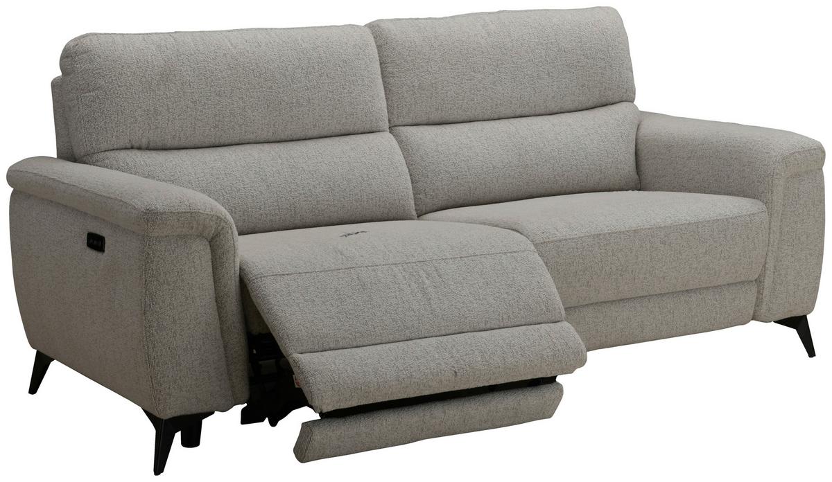 3-sitzer-sofa + Relaxfunktion Padua Beige B: 215 Cm - Beige/Silberfarben, MODERN, Holz/Textil (215/96/97cm)